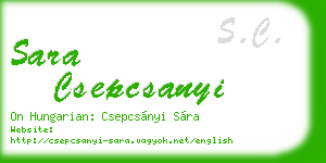 sara csepcsanyi business card